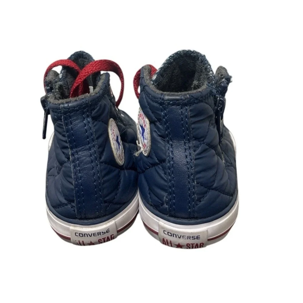 Converse Chuck Taylor All Star Infant 6 Navy Blue Quilted Puffer High Top Zip